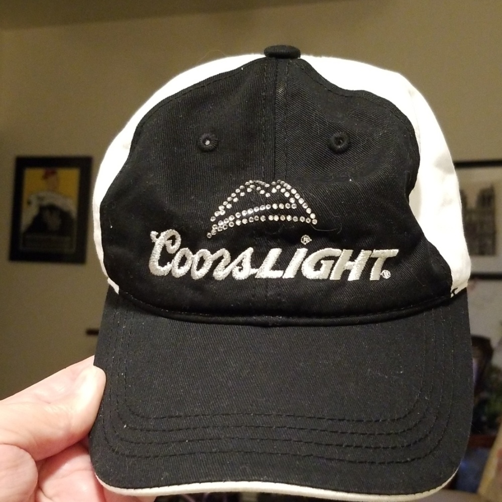Coors light hat metallic thread bling EUC